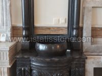 روشویی دوپایه کلاسیک گل و برگ مشکی