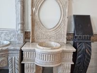 روشویی دوپایه کلاسیک کرم توکار