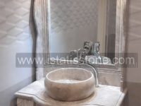 روشویی دوپایه کلاسیک گل و برگ کرم کاسه روکار