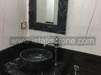 روشویی سنگی صفحه و کاسه 40*60 مشکی فولست  STC 375