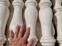 نرده صراحی سنگی تراش گرد سفید