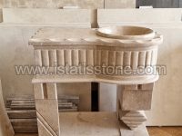 روشویی سنگی مدل گیتاری کرم رنگ کاسه توکار