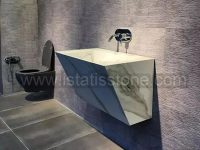 روشویی سرامیکی مدرن دیواری  زاویه دار رنگ روشن - سفید   CE238