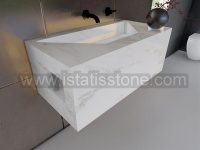روشویی سرامیکی مدرن 60*120*40 سفید همراه با باکس در بدنه CE235