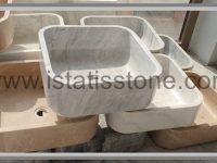 کاسه روشویی  سنگ چینی سفید مربع