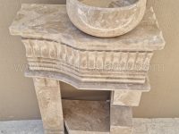 روشویی سنگی مدل گیتاری کرم رنگ کاسه روکار سمت راست