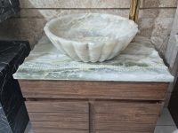 روشویی سنگی صفحه و کاسه 40*60 مرمر  STC377