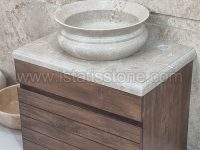 روشویی سنگی صفحه و کاسه 40*60 کرم  STC 370
