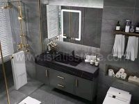 روشویی سرامیکی مشکی و کابین چهار درب 100*40   CEC383