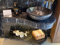 روشویی سنگی مدرن طرح گیتاری مشکی راست