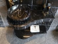 روشویی سنگی مدرن طرح گیتاری مشکی چپ
