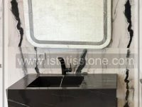 روشویی سرامیکی مدرن مشکی بدنه بزرگ 45*100   CE226