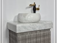 روشویی سنگی صفحه و کاسه چینی ازنا کابین طوسی 40*60   STC368