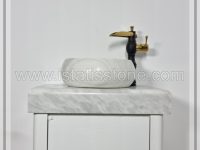 روشویی سنگی صفحه و کاسه چینی ازنا کابین سفید 40*60    STC374