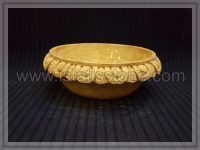 کاسه روشویی سنگ تراورتن کرم. طرح کلاسیک