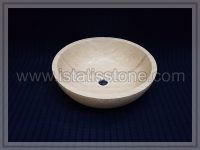 کاسه روشویی سنگ تراورتن کرم. طرح جامی