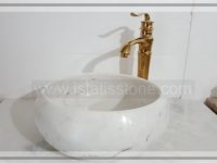 کاسه روشویی چینی سفید و طرح تیوپی
