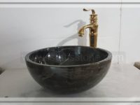 کاسه روشویی سنگ مرمریت مشکی . طرح جامی