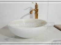 کاسه روشویی چینی سفید و طرح جامی