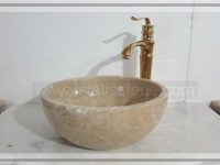کاسه روشویی سنگ مرمریت کرم طرح جامی