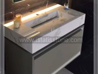 روشویی سرامیکی سفید و کابین ذغالی 80*40  CEC390