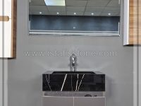 روشویی سرامیکی مشکی و کابین ذغالی 60*40  CEC355