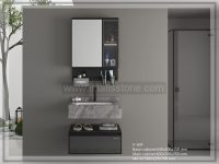 روشویی سرامیکی طوسی و کابین ذغالی مشکی 50*60   CEC384