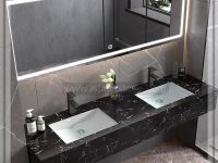 روشویی سرامیکی مدرن مشکی دو کاسه 120*50  CE224
