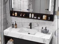 روشویی سرامیک سفید و کابین مشکی 120*40  CEC361