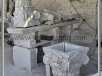 سر ستون گل و برگ کرم روشن سایز 60   CNC