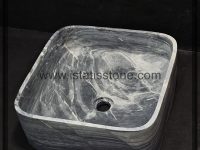 کاسه روشویی  سنگ چینی مربع طوسی
